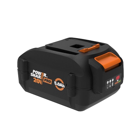 Worx 20V MAX Lithium-Ion Power Share PRO High Capacity Battery with Indicator, 5.0 ah WA3571
